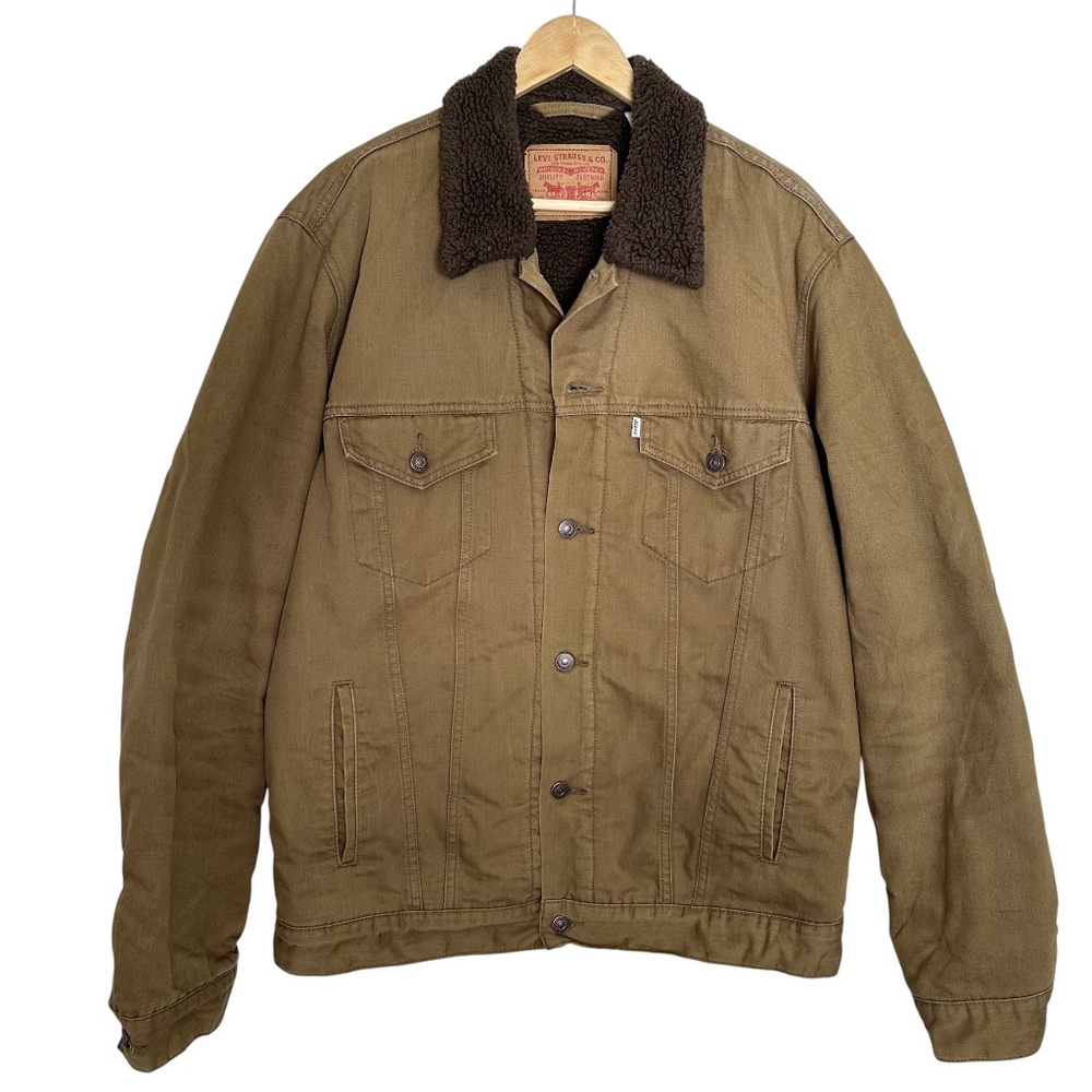 Levi's Men's Tan Trucker Sherpa Jacket Size XL